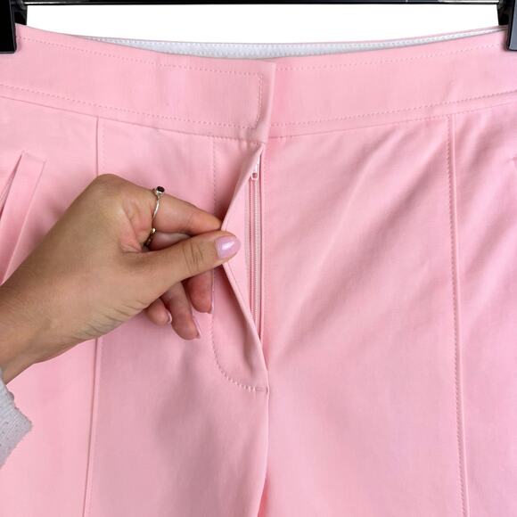 Tory Burch Vanner Pastel Pink Slim Straight Leg High Rise Cropped Ankle Pants - Picture 6 of 8